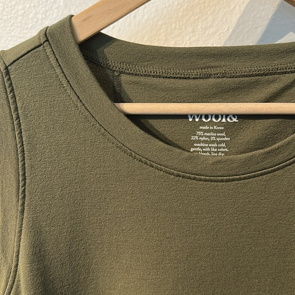 Wool& Merino wool blend Sierra Tank Dress | Olive Green Sleeveless Dress - Picture 8 of 8